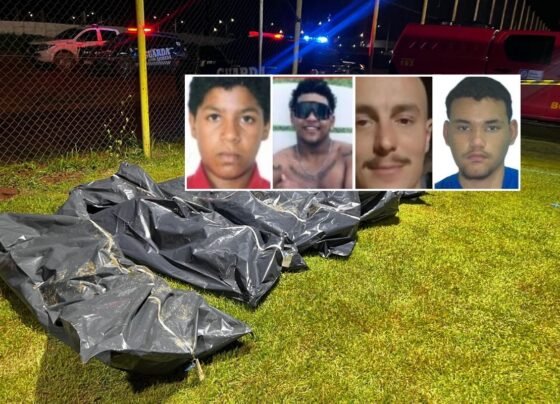 Wilner, Andris, Rafael e Matheus, respectivamente, estavam enterrados em cemitério clandestino de MT. (Foto: Reprodução)