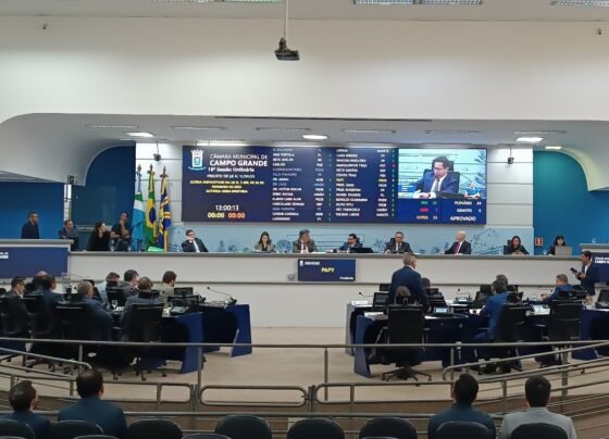 Câmara em votação para aumneto do salário da prefeita (Foto: Caio Tumelero)