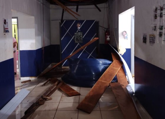 Estrutura cede em escola de MT durante evento do Outubro Rosa